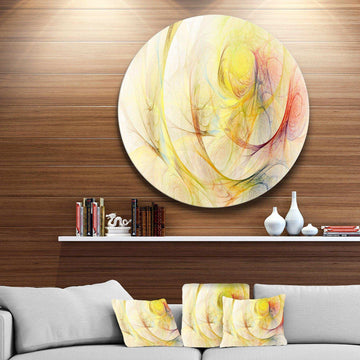Yellow Storm Sky - Abstract Round Metal Wall Art